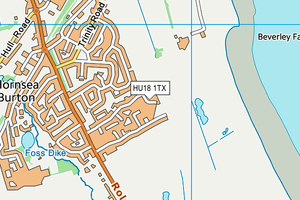 HU18 1TX map - OS VectorMap District (Ordnance Survey)