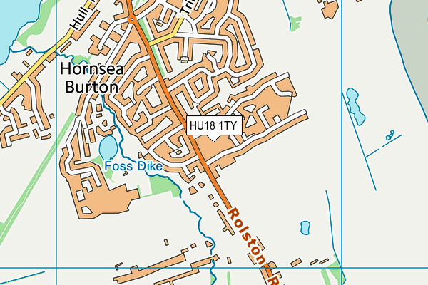 HU18 1TY map - OS VectorMap District (Ordnance Survey)