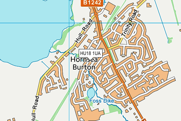 HU18 1UA map - OS VectorMap District (Ordnance Survey)