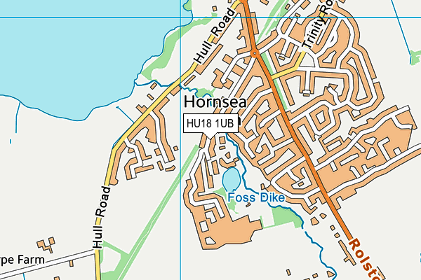HU18 1UB map - OS VectorMap District (Ordnance Survey)