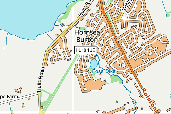 HU18 1UE map - OS VectorMap District (Ordnance Survey)