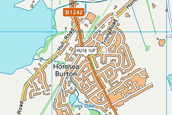 HU18 1UF map - OS VectorMap District (Ordnance Survey)