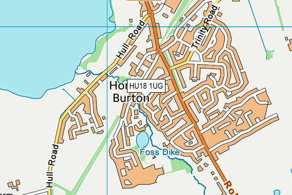 HU18 1UG map - OS VectorMap District (Ordnance Survey)