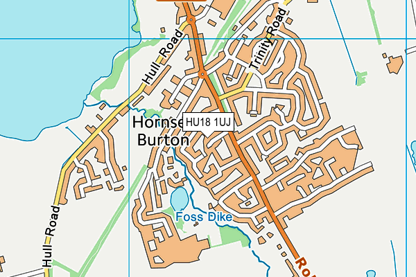 HU18 1UJ map - OS VectorMap District (Ordnance Survey)