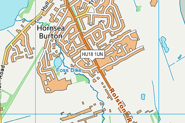 HU18 1UN map - OS VectorMap District (Ordnance Survey)