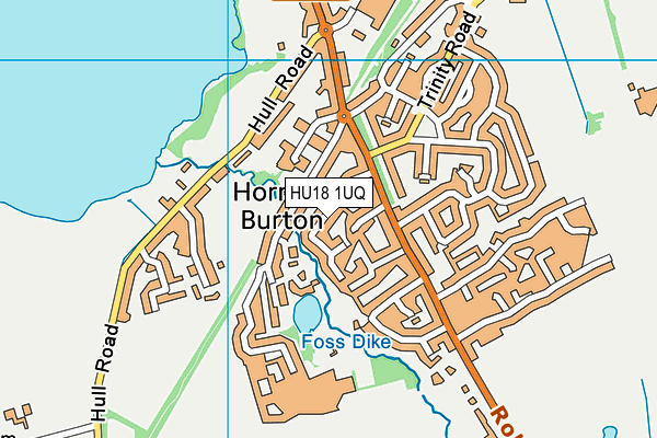 HU18 1UQ map - OS VectorMap District (Ordnance Survey)