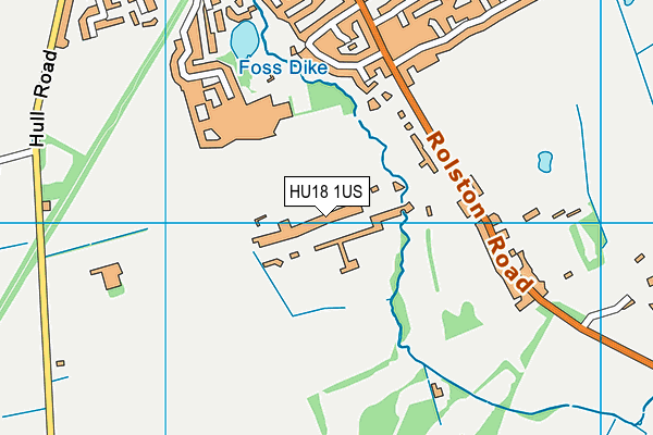 HU18 1US map - OS VectorMap District (Ordnance Survey)
