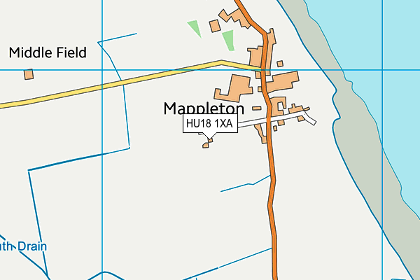 HU18 1XA map - OS VectorMap District (Ordnance Survey)