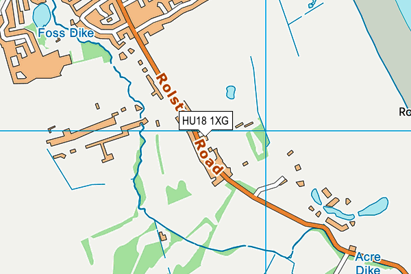 HU18 1XG map - OS VectorMap District (Ordnance Survey)