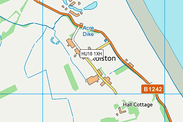 HU18 1XH map - OS VectorMap District (Ordnance Survey)