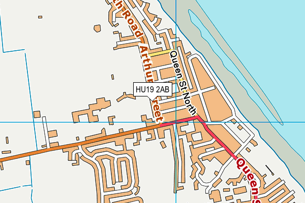 HU19 2AB map - OS VectorMap District (Ordnance Survey)