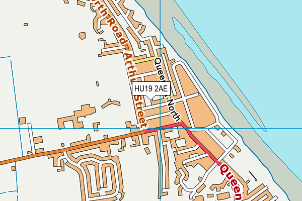 HU19 2AE map - OS VectorMap District (Ordnance Survey)
