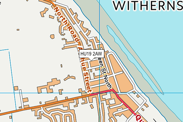 HU19 2AW map - OS VectorMap District (Ordnance Survey)