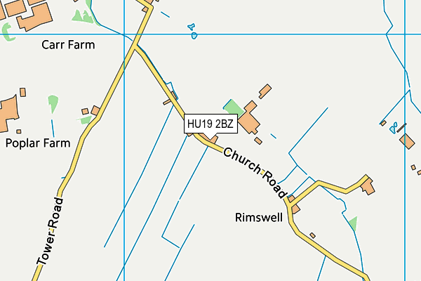 HU19 2BZ map - OS VectorMap District (Ordnance Survey)