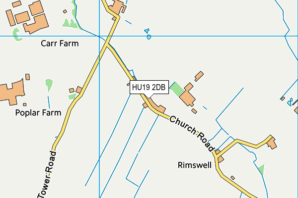 HU19 2DB map - OS VectorMap District (Ordnance Survey)