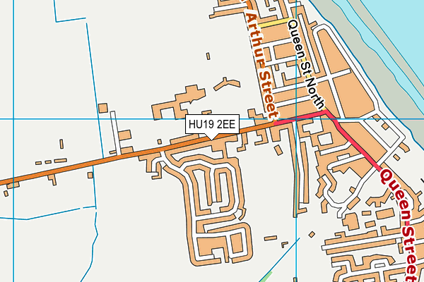 HU19 2EE map - OS VectorMap District (Ordnance Survey)