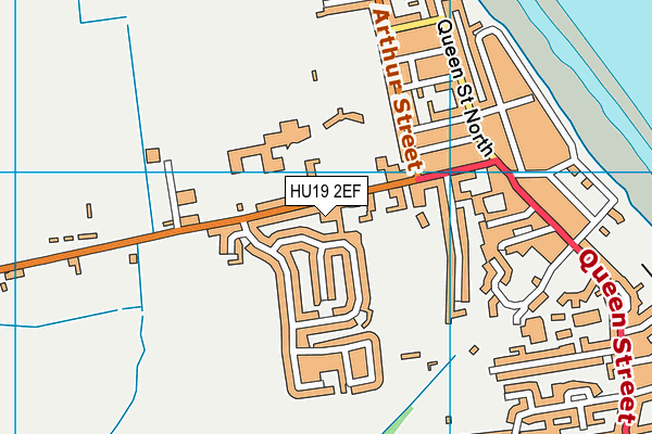 HU19 2EF map - OS VectorMap District (Ordnance Survey)