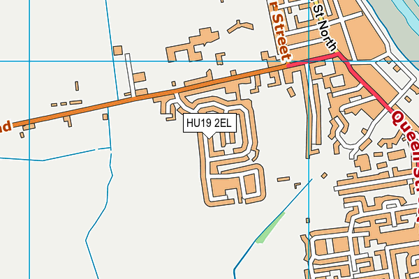 HU19 2EL map - OS VectorMap District (Ordnance Survey)