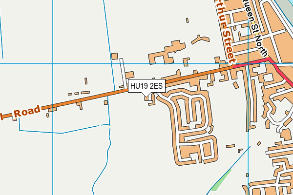 HU19 2ES map - OS VectorMap District (Ordnance Survey)