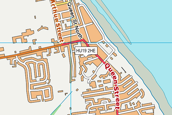 HU19 2HE map - OS VectorMap District (Ordnance Survey)