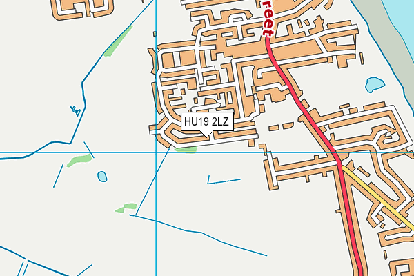 HU19 2LZ map - OS VectorMap District (Ordnance Survey)