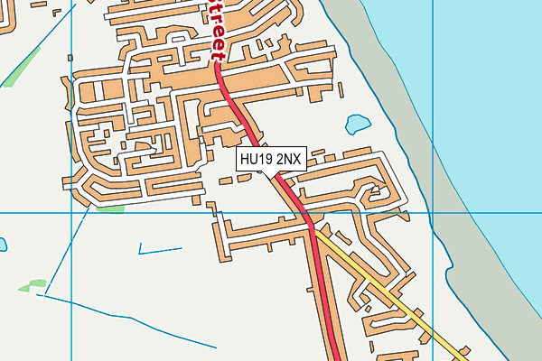 HU19 2NX map - OS VectorMap District (Ordnance Survey)