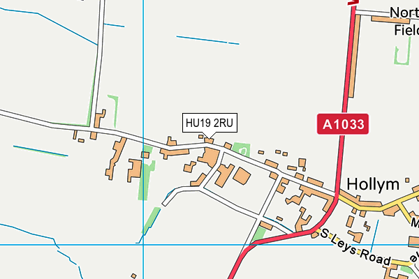 HU19 2RU map - OS VectorMap District (Ordnance Survey)