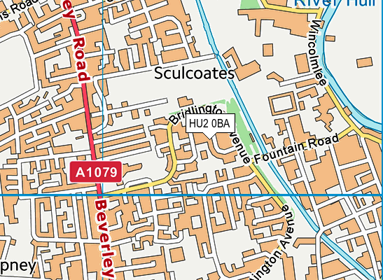 HU2 0BA map - OS VectorMap District (Ordnance Survey)