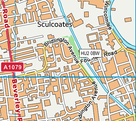 HU2 0BW map - OS VectorMap District (Ordnance Survey)