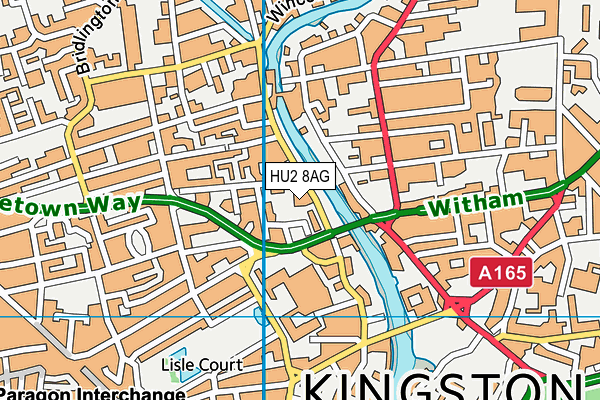 HU2 8AG map - OS VectorMap District (Ordnance Survey)