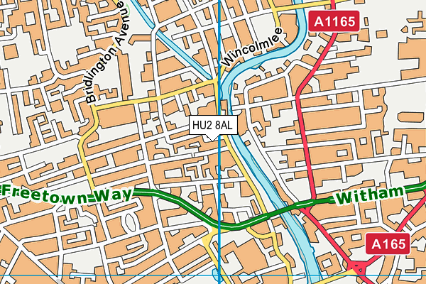 HU2 8AL map - OS VectorMap District (Ordnance Survey)