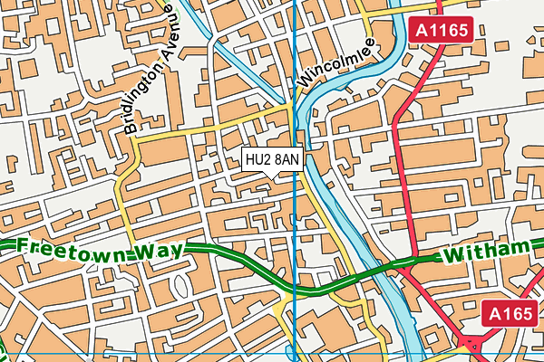 HU2 8AN map - OS VectorMap District (Ordnance Survey)