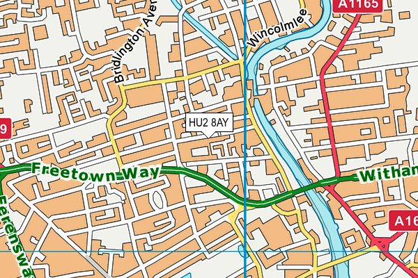 HU2 8AY map - OS VectorMap District (Ordnance Survey)