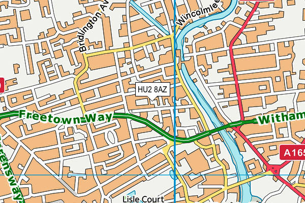 HU2 8AZ map - OS VectorMap District (Ordnance Survey)