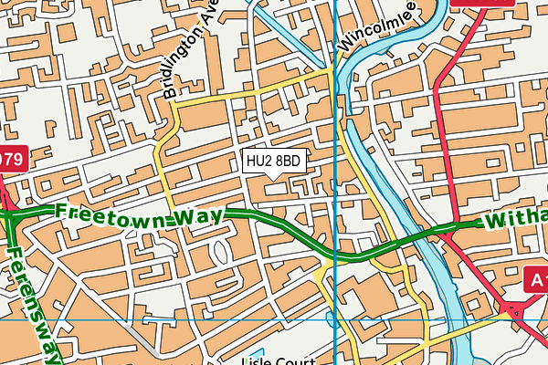 HU2 8BD map - OS VectorMap District (Ordnance Survey)