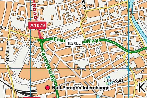 HU2 8BE map - OS VectorMap District (Ordnance Survey)