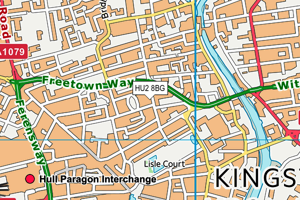 HU2 8BG map - OS VectorMap District (Ordnance Survey)