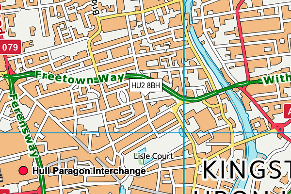 HU2 8BH map - OS VectorMap District (Ordnance Survey)