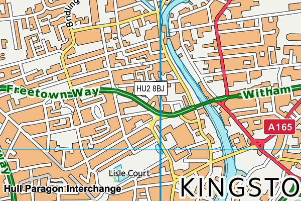 HU2 8BJ map - OS VectorMap District (Ordnance Survey)