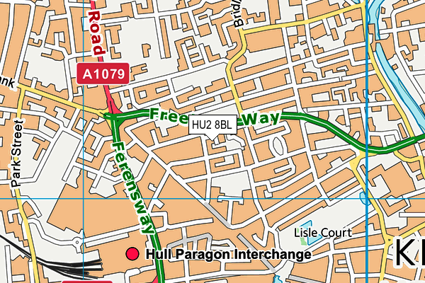 HU2 8BL map - OS VectorMap District (Ordnance Survey)