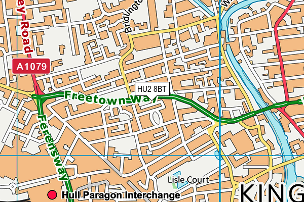 HU2 8BT map - OS VectorMap District (Ordnance Survey)