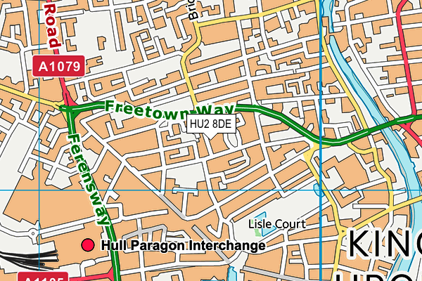 HU2 8DE map - OS VectorMap District (Ordnance Survey)