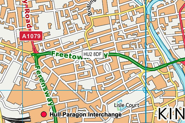 HU2 8DF map - OS VectorMap District (Ordnance Survey)