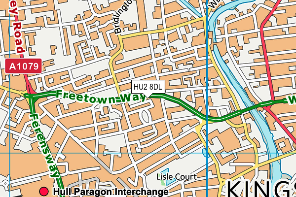 HU2 8DL map - OS VectorMap District (Ordnance Survey)