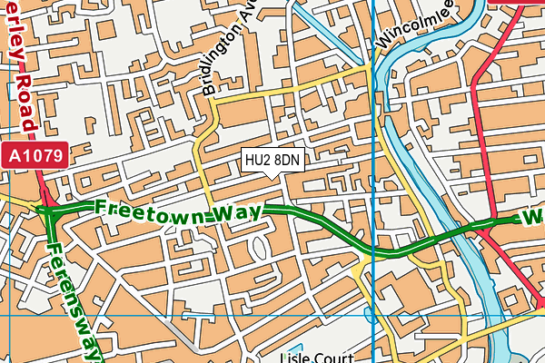 HU2 8DN map - OS VectorMap District (Ordnance Survey)