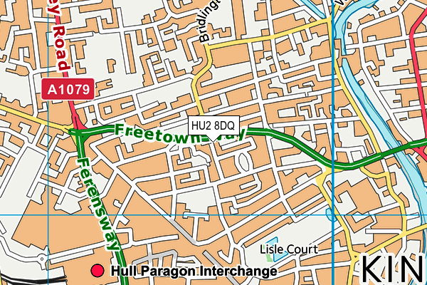 HU2 8DQ map - OS VectorMap District (Ordnance Survey)