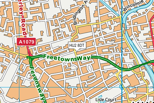 HU2 8DT map - OS VectorMap District (Ordnance Survey)