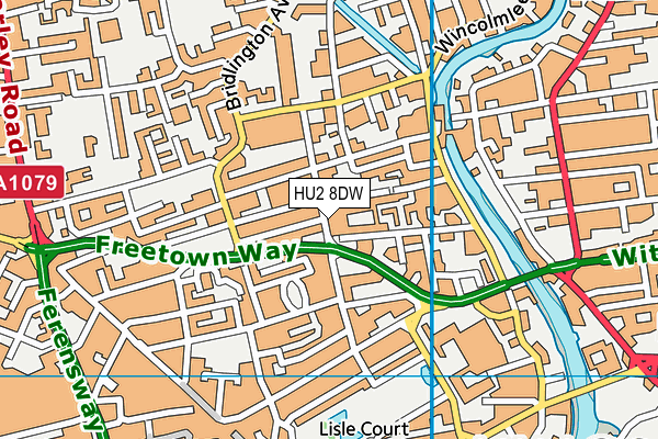 HU2 8DW map - OS VectorMap District (Ordnance Survey)