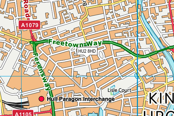 HU2 8HD map - OS VectorMap District (Ordnance Survey)