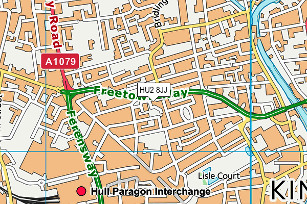 HU2 8JJ map - OS VectorMap District (Ordnance Survey)